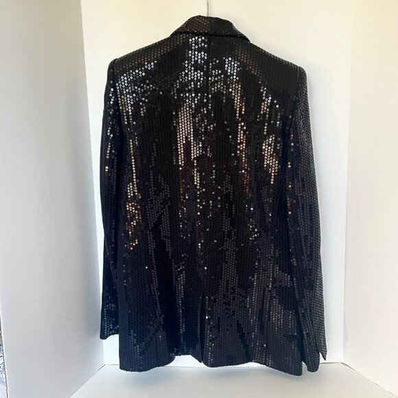 Zadig & Voltaire Vive Sequin Tuxedo Blazer Black Sparkle Jacket Womens M 38 - Picture 7 of 13